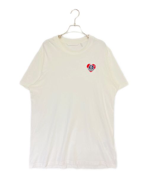 MONCLER（モンクレール）MONCLER (モンクレール) チェストハートロゴTシャツ ホワイト サイズ:XLの古着・服飾アイテム