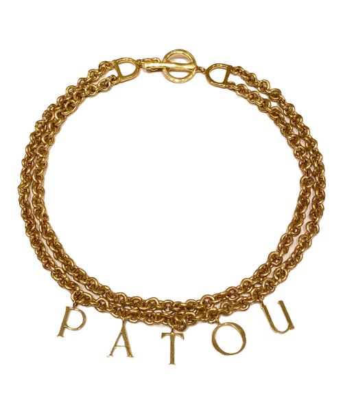 patou（パトゥ）patou (パトゥ) ダブルチェーンロゴチョーカー ゴールドの古着・服飾アイテム