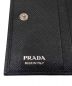 中古・古着 PRADA (プラダ) サフィアーノトライアングルロゴ2つ折り財布 ブラック：40000円