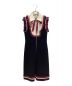 GUCCI（グッチ）の古着「Ruffles sleeveless dress(ラッフルスリーブレスドレス）/フリルノースリーブワンピース」｜ブラック