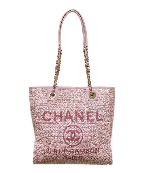 CHANEL（シャネル）CHANEL (シャネル) ドーヴィルチェーンショルダーバッグ ピンクの古着・服飾アイテム