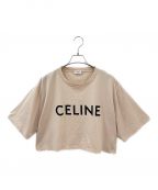 CELINEセリーヌ）の古着「コットンクロップドロゴTシャツ」｜アイボリー