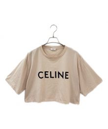 CELINE（セリーヌ）の古着「コットンクロップドロゴTシャツ」｜アイボリー