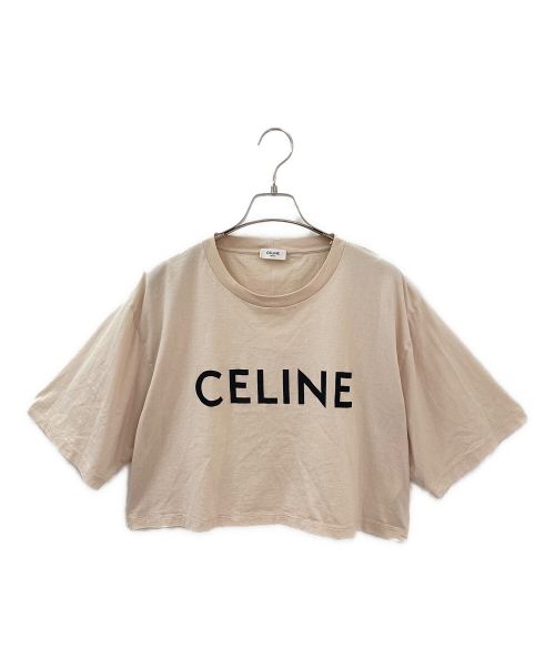 CELINE（セリーヌ）CELINE (セリーヌ) コットンクロップドロゴTシャツ アイボリー サイズ:１の古着・服飾アイテム