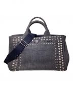 PRADAプラダ）の古着「2WAY Denim Tote Bag（２WAYデニムトートバッグ）」｜グレー