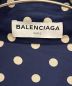 中古・古着 BALENCIAGA (バレンシアガ) ポルカドット リボンスリーブ ブラウス ネイビー サイズ:38：23000円