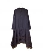 Y's×TAKESHI KOSAKAワイズ×タケシ コサカ）の古着「Lace Design Long Dress（レースデザインロングワンピース）」｜ネイビー