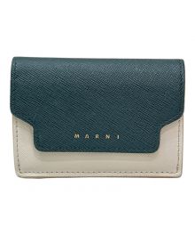 MARNI（マルニ）の古着「TRIFOLD WALLET トリフォールド サフィアーノレザーウォレット」｜グリーン