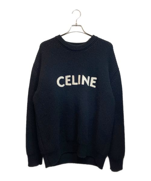 CELINE（セリーヌ）CELINE (セリーヌ) エンブロイダリーオーバーサイズニット ブラック サイズ:XSの古着・服飾アイテム