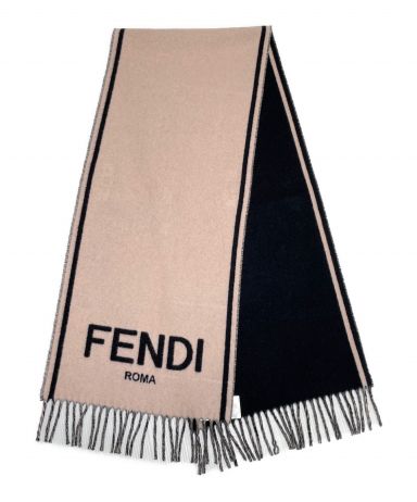 中古・古着通販】FENDI (フェンディ) カシミヤロゴマフラー ピンク