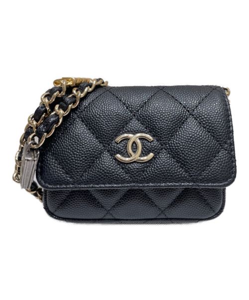 CHANEL（シャネル）CHANEL (シャネル) ミニマトラッセショルダーポーチ ブラック サイズ:ミニの古着・服飾アイテム