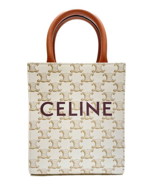 CELINE（セリーヌ）CELINE (セリーヌ) バーティカルカバ ミニ タン×ホワイト サイズ:-の古着・服飾アイテム