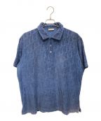 Diorディオール）の古着「オブリークパイル地ポロシャツ」｜ブルー