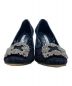 Manolo Blahnik (マノロブラニク) ハンギシレースパンプス ネイビー サイズ:37 1/2：59800円