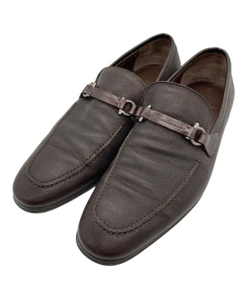 Salvatore Ferragamo（サルヴァトーレ フェラガモ）Salvatore Ferragamo (サルヴァトーレ フェラガモ) レザースリッポン ブラウン サイズ:SIZE 7の古着・服飾アイテム