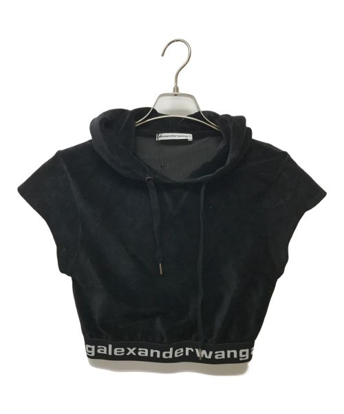 ALEXANDER WANG.T（アレキサンダーワング）ALEXANDER WANG.t (アレキサンダーワング) ショート丈ノースリーブフーディ ブラック サイズ:SIZE XSの古着・服飾アイテム