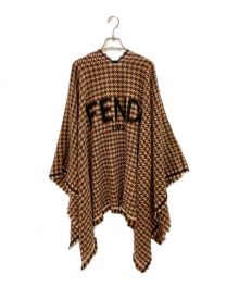 FENDI（フェンディ）の古着「バックロゴウールポンチョ」｜ブラウン