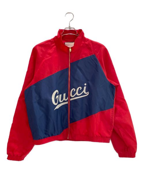 GUCCI（グッチ）GUCCI (グッチ) ロゴジップアップブルゾン レッド サイズ:SIZE50の古着・服飾アイテム