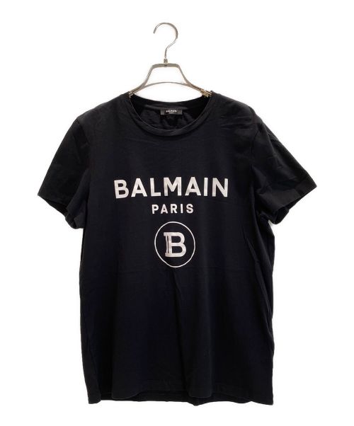 BALMAIN（バルマン）BALMAIN (バルマン) プリント ロゴ カットソー ブラック サイズ:Lの古着・服飾アイテム