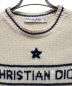 中古・古着 Christian Dior (クリスチャン ディオール) カシミヤ ウール パフスリーブ 半袖 ロゴ ニット アイボリー サイズ:38：140000円