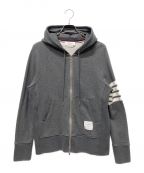 THOM BROWNE. NEW YORKトムブラウンニューヨーク）の古着「CLASSIC FULL ZIP HOODIE4BAR ジップアップ フーディー」｜ダークグレー