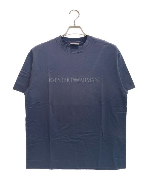 EMPORIO ARMANI（エンポリオアルマーニ）EMPORIO ARMANI (エンポリオアルマーニ) クルーネック ロゴ カットソー ネイビー サイズ:Sの古着・服飾アイテム