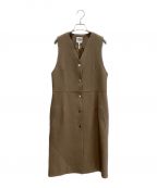 HERMESエルメス）の古着「Seellier button leather dress」｜エトゥープ