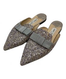 JIMMY CHOO（ジミーチュウ）の古着「GALAXY FLATミュール」｜ライトグレー