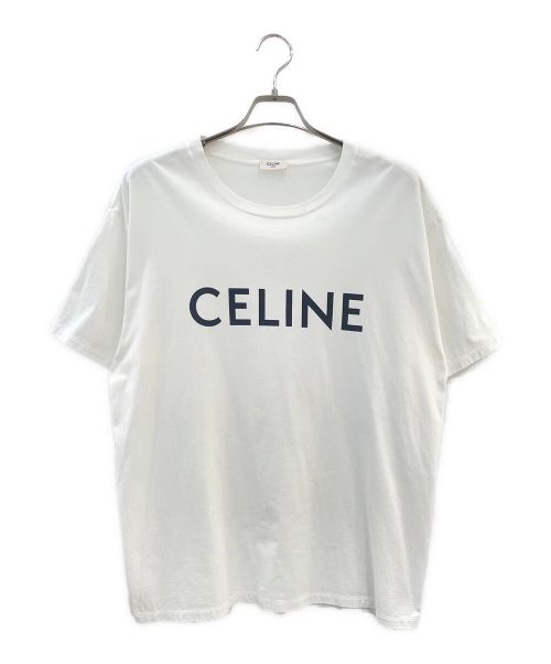 CELINE（セリーヌ）CELINE (セリーヌ) ロゴプリントルーズTシャツ ホワイト サイズ:Lの古着・服飾アイテム