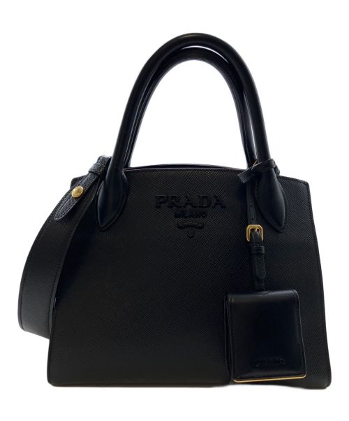 PRADA（プラダ）PRADA (プラダ) モノクローム 2WAYバッグ ブラック サイズ:smallの古着・服飾アイテム