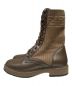 FENDI (フェンディ) Leather and Fabric Combat Boots ブラウン サイズ:37：80000円