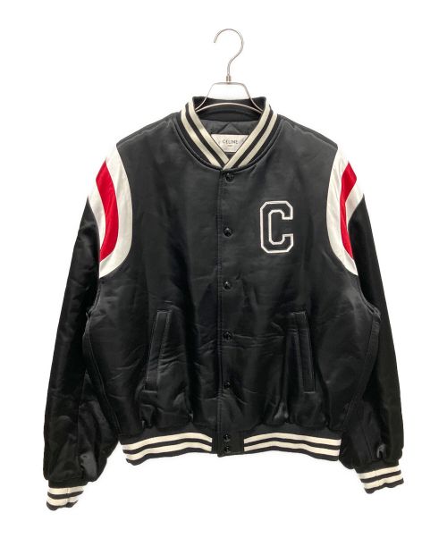 CELINE（セリーヌ）CELINE (セリーヌ) letter print bomber jacket ブラック サイズ:52の古着・服飾アイテム