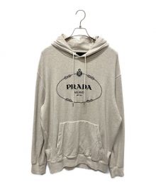 PRADA（プラダ）の古着「EMBROIDERED LOGO HOODIE ロゴフーディー」｜アイボリー