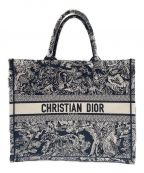 Christian Diorクリスチャン ディオール）の古着「Book Tote」｜ネイビー×ホワイト