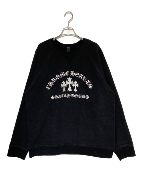 CHROME HEARTS（クロムハーツ）CHROME HEARTS (クロムハーツ) Cemetery Cross Crewneck Sweat ブラック サイズ:XLの古着・服飾アイテム