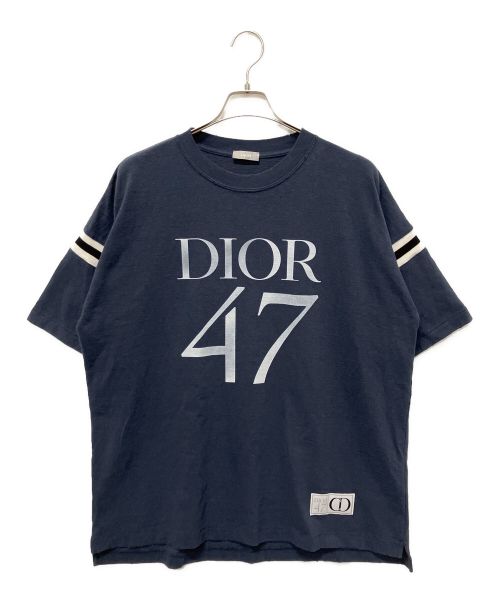 Dior（ディオール）Dior (ディオール) スラブコットンロゴTシャツ ネイビー サイズ:Lの古着・服飾アイテム