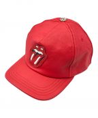 CHROME HEARTSクロムハーツ）の古着「Lip&Tan Leather Baseball Cap」｜レッド