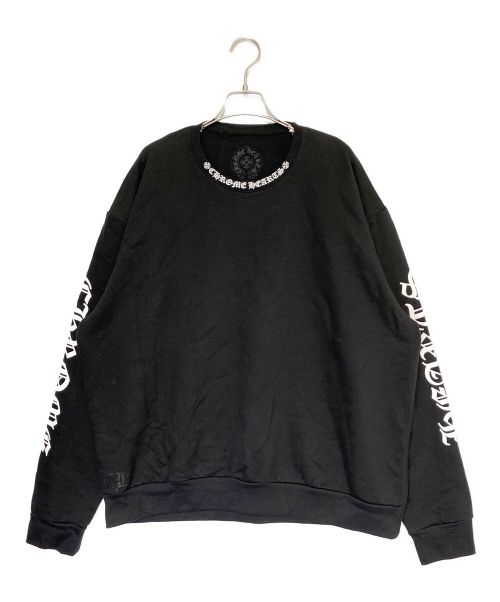 CHROME HEARTS（クロムハーツ）CHROME HEARTS (クロムハーツ) Neck Logo Crewneck Sweatshirt ブラック サイズ:Lの古着・服飾アイテム