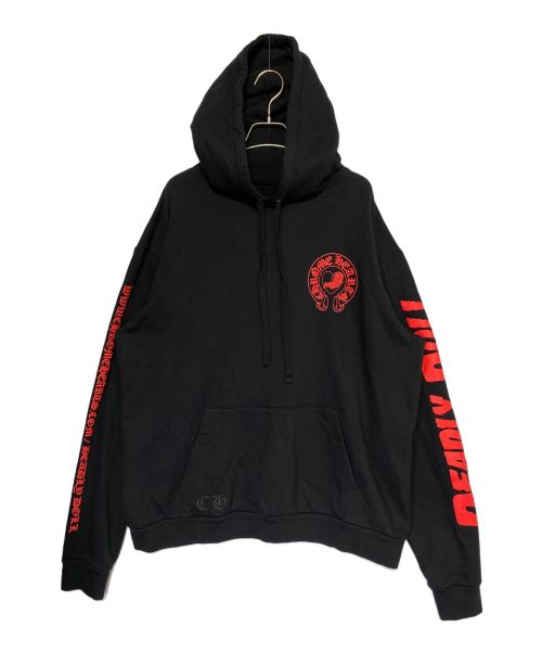 CHROME HEARTS（クロムハーツ）CHROME HEARTS (クロムハーツ) DEADLY DOLL (デッドリー ドール) HOODIE ブラック×レッド サイズ:Lの古着・服飾アイテム