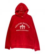 CHROME HEARTSクロムハーツ）の古着「Y NOT Cemetery Cross Pullover Hoodie」｜レッド