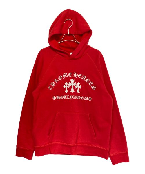 CHROME HEARTS（クロムハーツ）CHROME HEARTS (クロムハーツ) Y NOT Cemetery Cross Pullover Hoodie レッド サイズ:48の古着・服飾アイテム