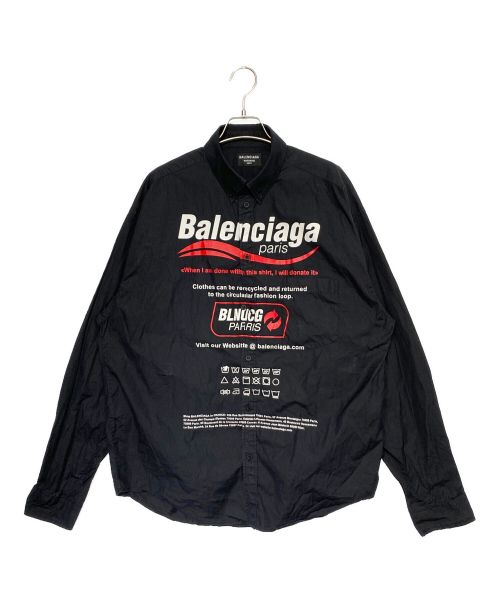 BALENCIAGA（バレンシアガ）BALENCIAGA (バレンシアガ) Dry Cleaning Logo Shirt ブラック サイズ:XSの古着・服飾アイテム