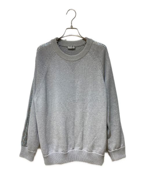 Christian Dior（クリスチャン ディオール）Christian Dior (クリスチャン ディオール) Oblique crew neck knit（オブリ―ククルーネックニット） グレー サイズ:Lの古着・服飾アイテム