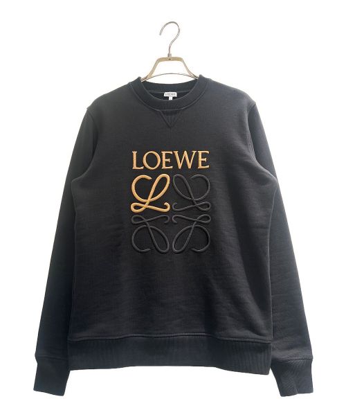 LOEWE（ロエベ）LOEWE (ロエベ) アナグロムロゴ刺繍 スウェット プルオーバー ブラック サイズ:XSの古着・服飾アイテム