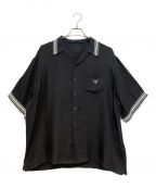 PRADAプラダ）の古着「Short sleeve silk twill shirt（半袖シルクツイルシャツ）」｜ブラック