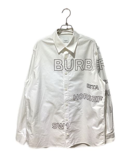 BURBERRY（バーバリー）BURBERRY (バーバリー) ホースフェリー長袖シャツ ホワイト サイズ:Mの古着・服飾アイテム