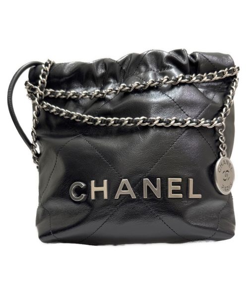 CHANEL（シャネル）CHANEL (シャネル) CHANEL 22 LINE MINI マトラッセ チェーンショルダーバッグ ブラック サイズ:ミニ/miniの古着・服飾アイテム