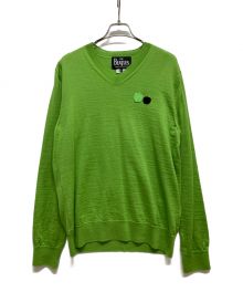 COMME des GARCONS（コムデギャルソン）の古着「THE BEATLES CDG V-Neck Sweater」｜グリーン