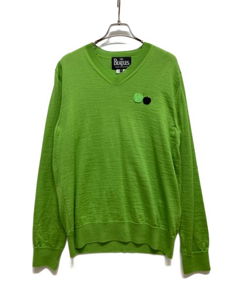 COMME des GARCONS（コムデギャルソン）COMME des GARCONS (コムデギャルソン) THE BEATLES CDG V-Neck Sweater グリーン サイズ:Lの古着・服飾アイテム