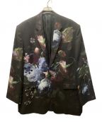 LAD MUSICIANラッドミュージシャン）の古着「WOOL GABARDINE FLOWER BIG JACKET/ウールギャバ フラワービッグジャケット」｜ブラック